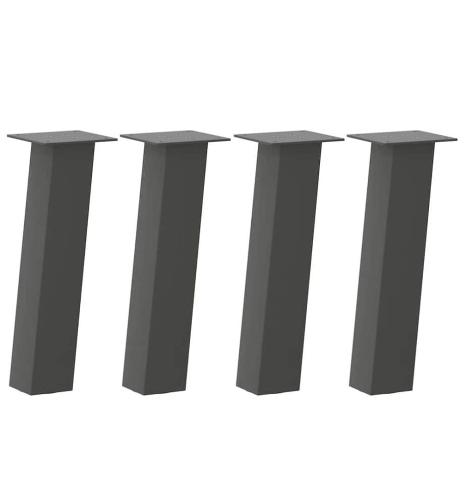Pieds de table basse 4 pièces Anthracite 42 cm Acier