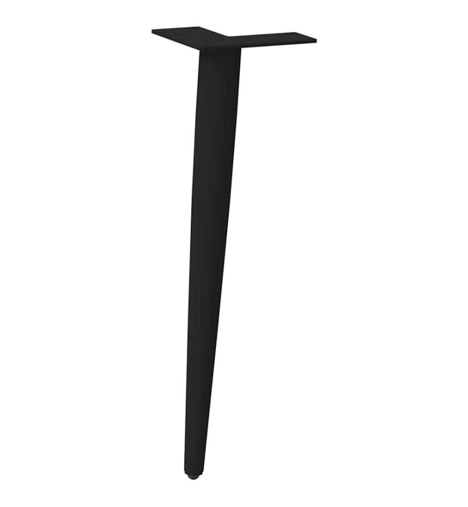 Pieds de table basse coniques 4 pièces Noir 42-43 cm Acier