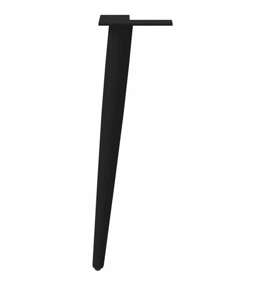 Pieds de table basse coniques 4 pièces Noir 42-43 cm Acier