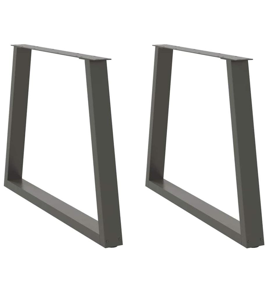 Pieds de table à manger en forme de V, 2 pièces, anthracite, 90 x (72-73,3) cm, acier