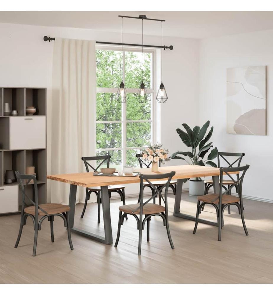 Pieds de table à manger en forme de V, 2 pièces, anthracite, 90 x (72-73,3) cm, acier