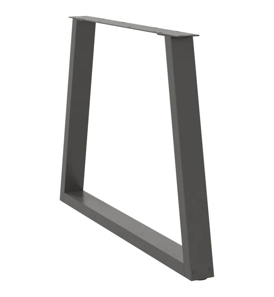 Pieds de table à manger en forme de V, 2 pièces, anthracite, 90 x (72-73,3) cm, acier