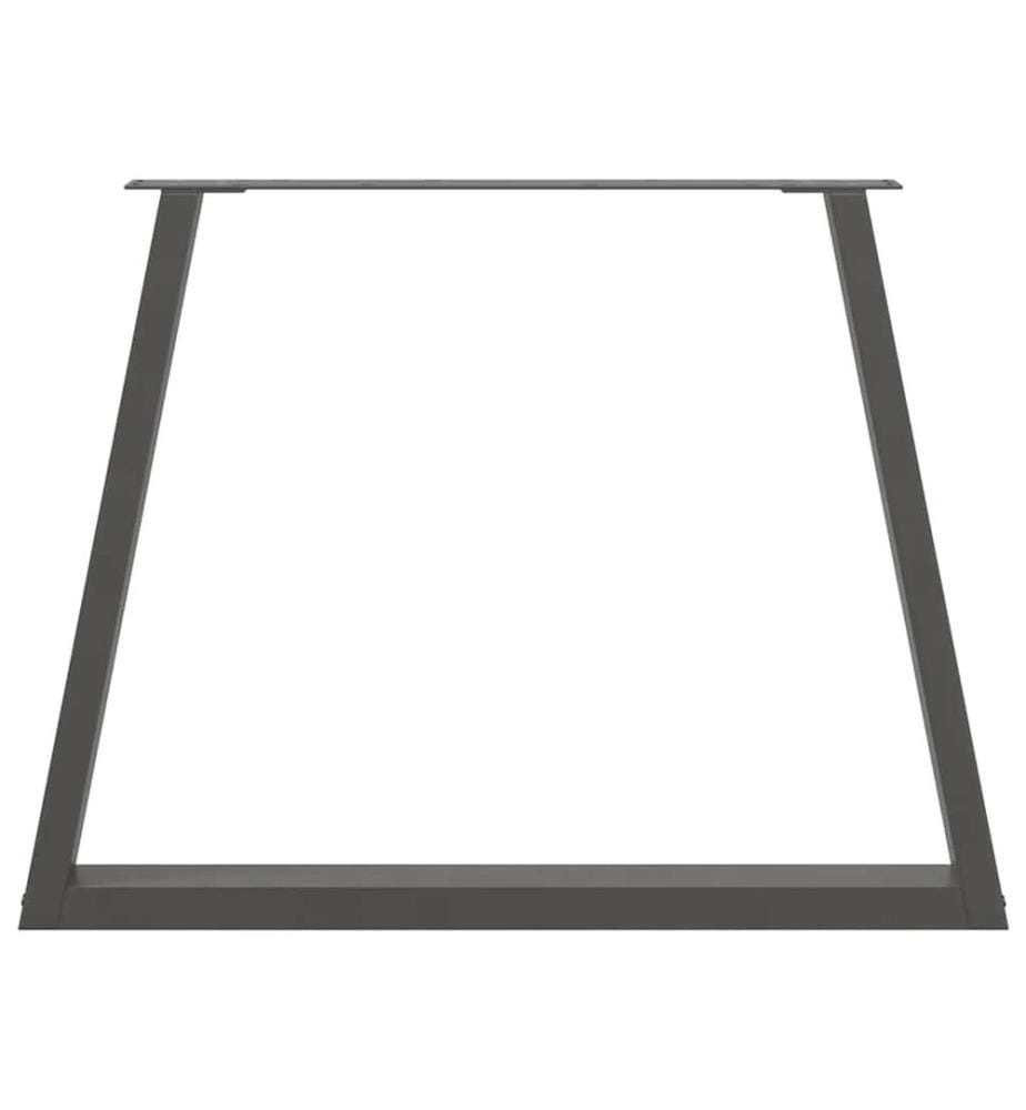 Pieds de table à manger en forme de V, 2 pièces, anthracite, 90 x (72-73,3) cm, acier
