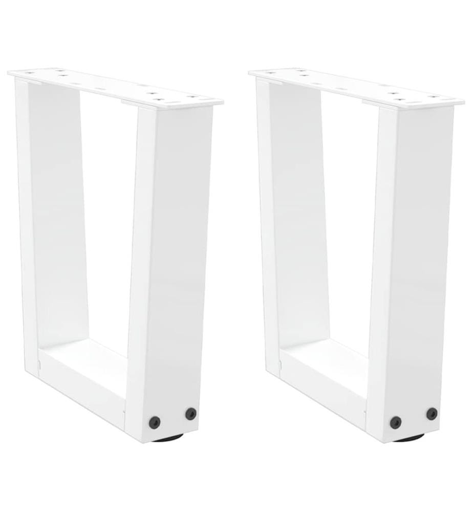 Pieds de table basse en forme de V, 2 pièces, blanc, 40 x (30-31,3) cm, acier