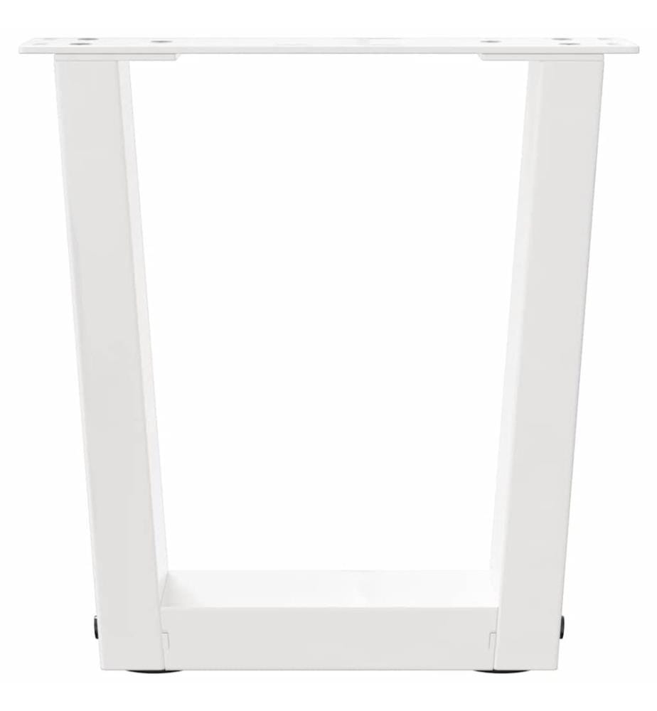Pieds de table basse en forme de V, 2 pièces, blanc, 40 x (30-31,3) cm, acier