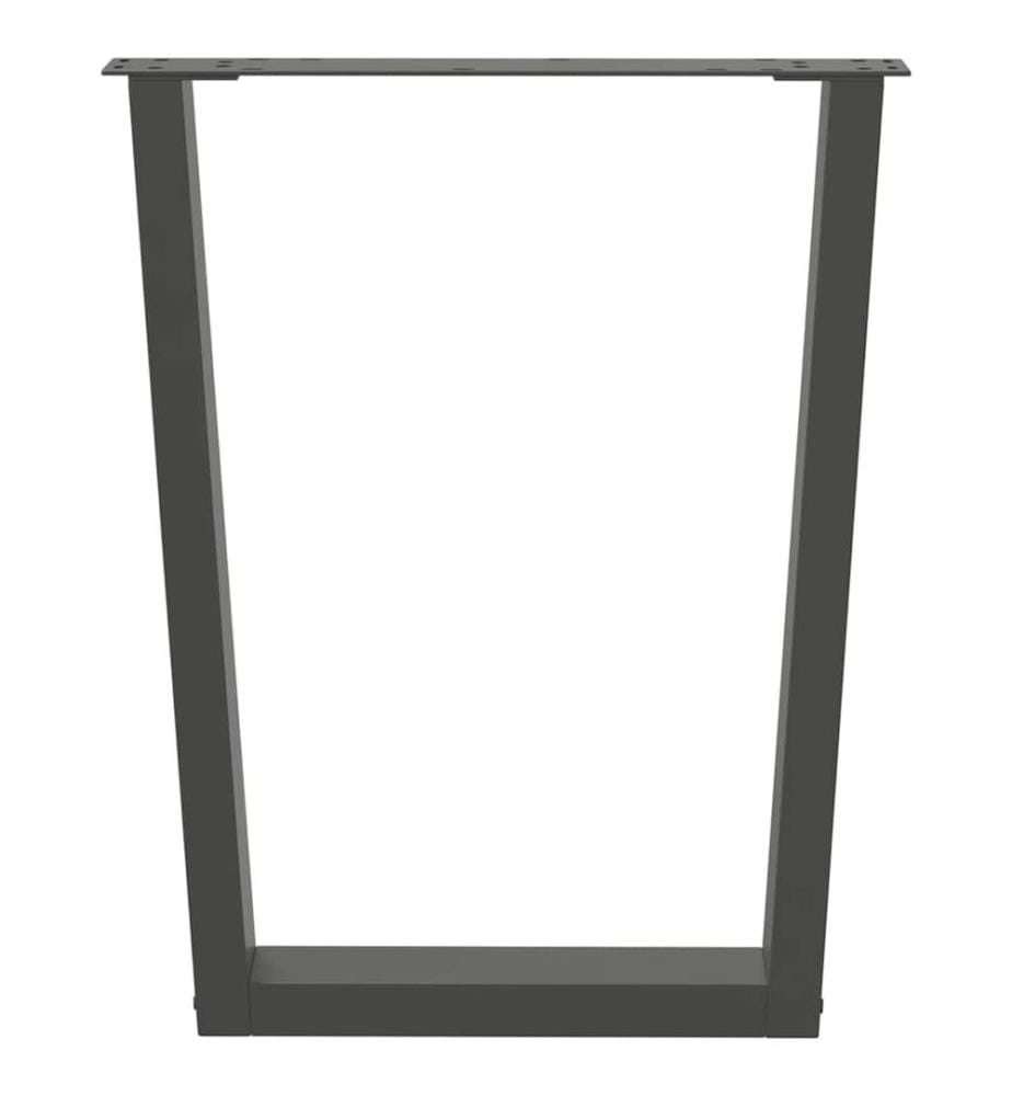 Pieds de table à manger en forme de V 2 pièces Anthracite 60 x (72-73,3) cm Acier