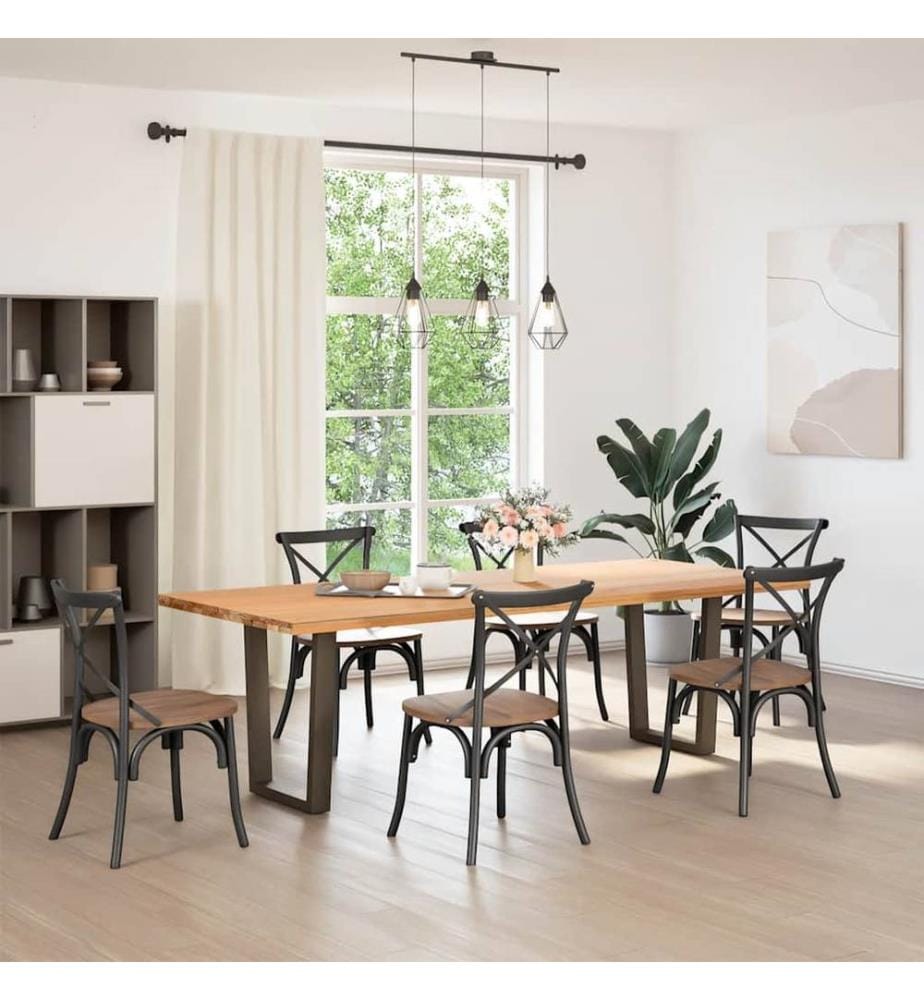 Pieds de table à manger en forme de V, 2 pièces, acier naturel, 60 x (72-73,3) cm