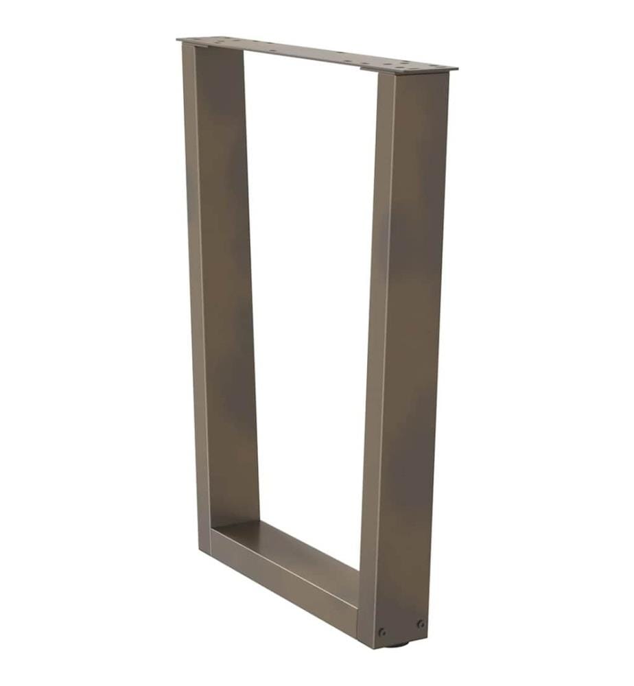 Pieds de table à manger en forme de V, 2 pièces, acier naturel, 60 x (72-73,3) cm
