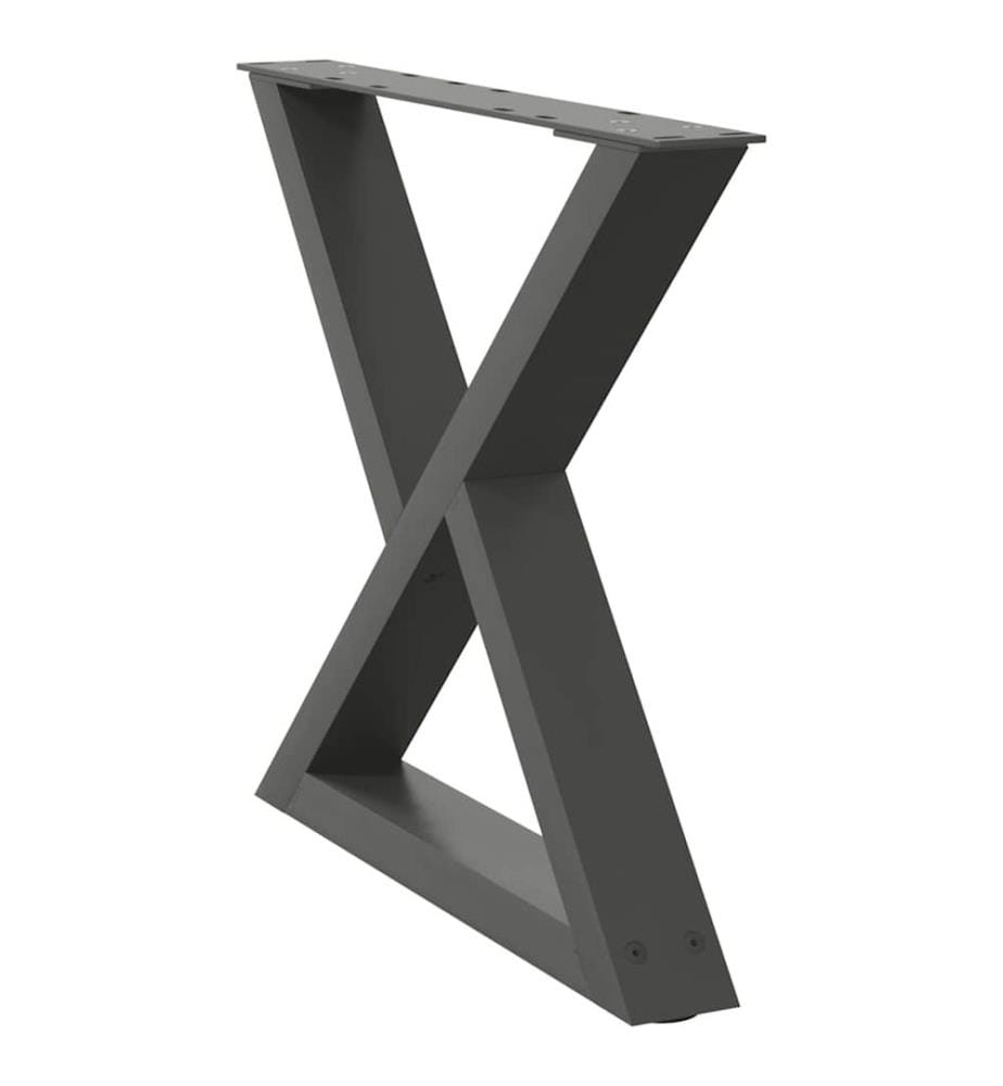Pieds de table basse 2 pièces Anthracite 60 x (42-43,3) cm Acier
