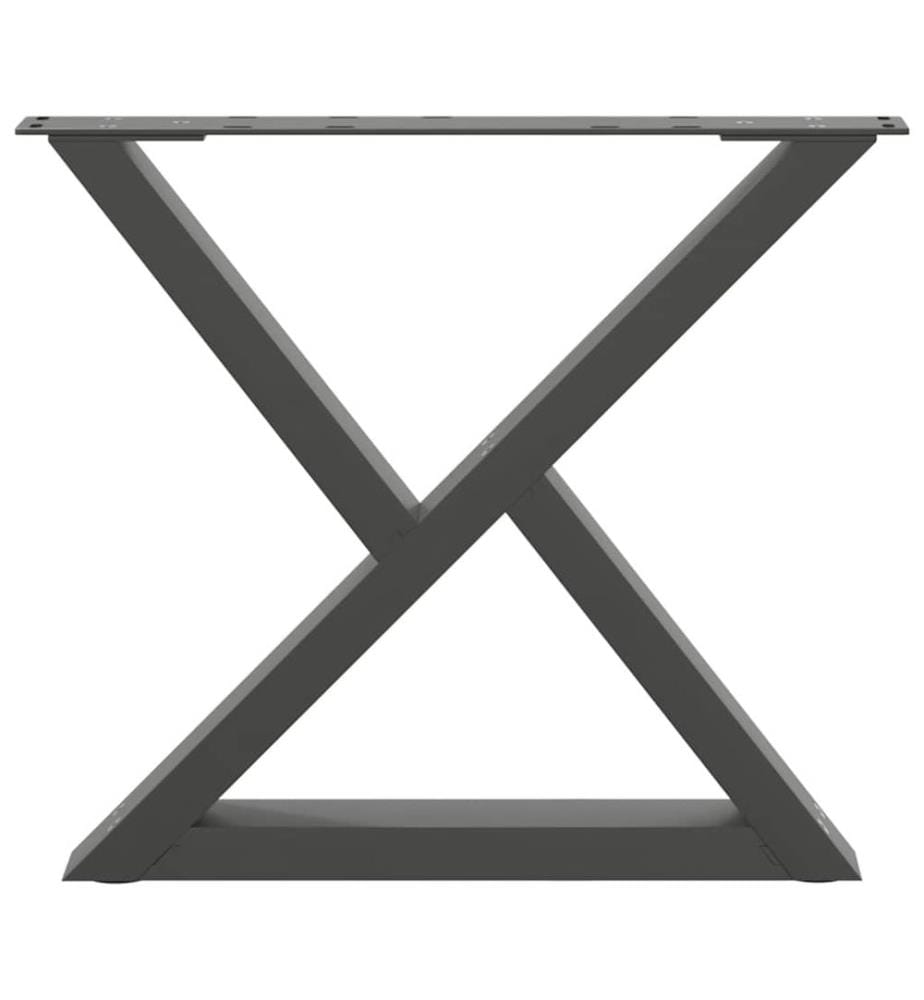 Pieds de table basse 2 pièces Anthracite 60 x (42-43,3) cm Acier