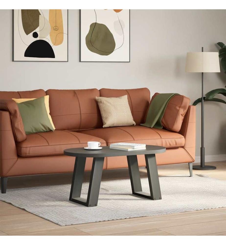 Pieds de table basse en U 2 pièces Anthracite 28 x (42-43) cm Acier