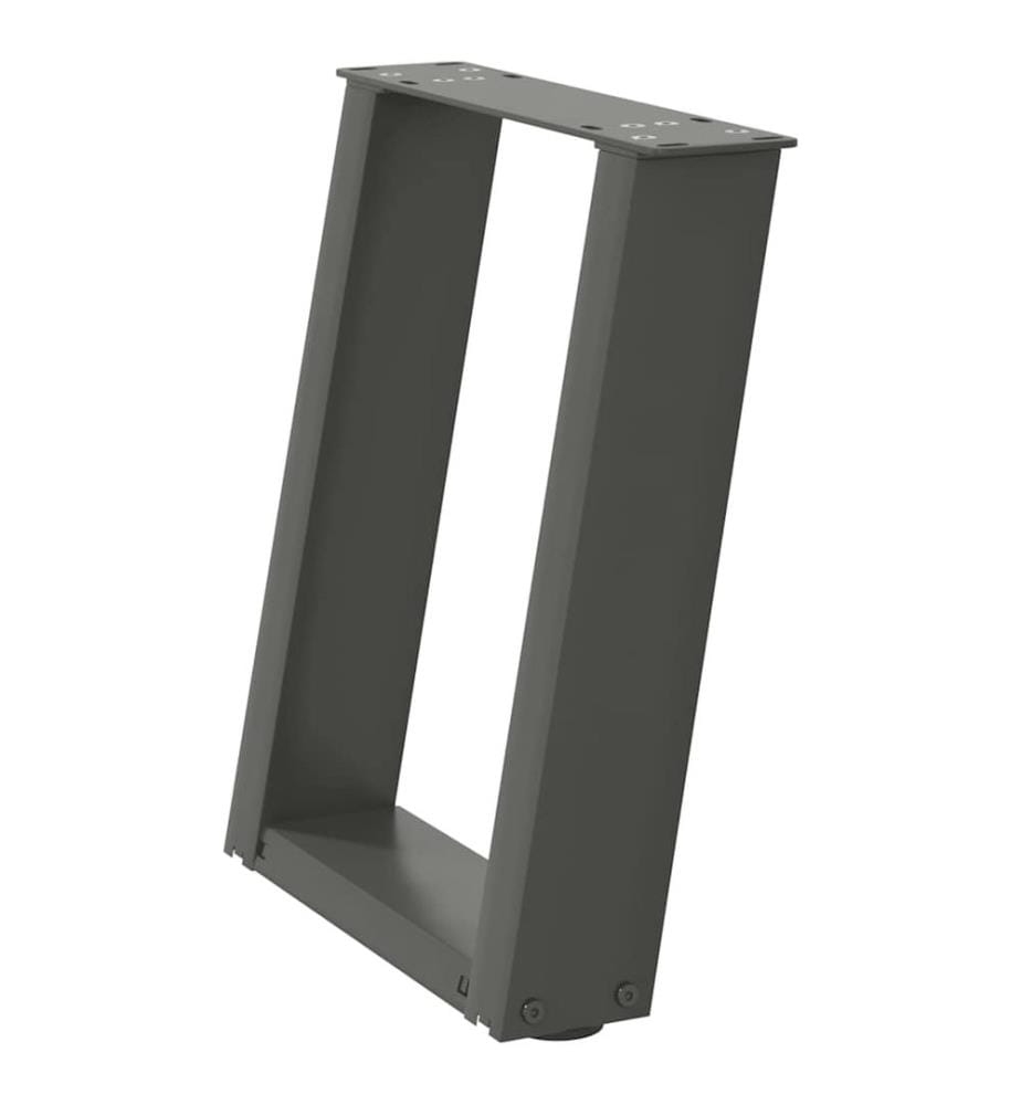 Pieds de table basse en U 2 pièces Anthracite 28 x (42-43) cm Acier