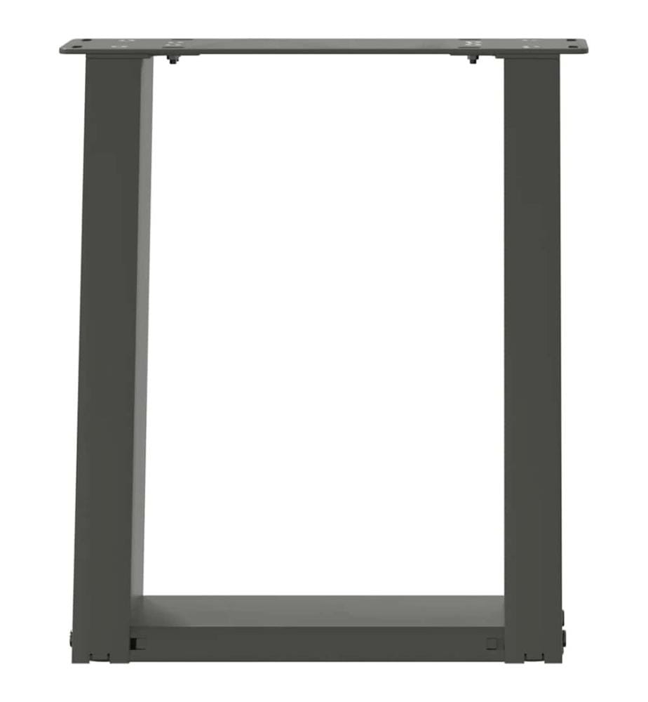 Pieds de table basse en U 2 pièces Anthracite 28 x (42-43) cm Acier