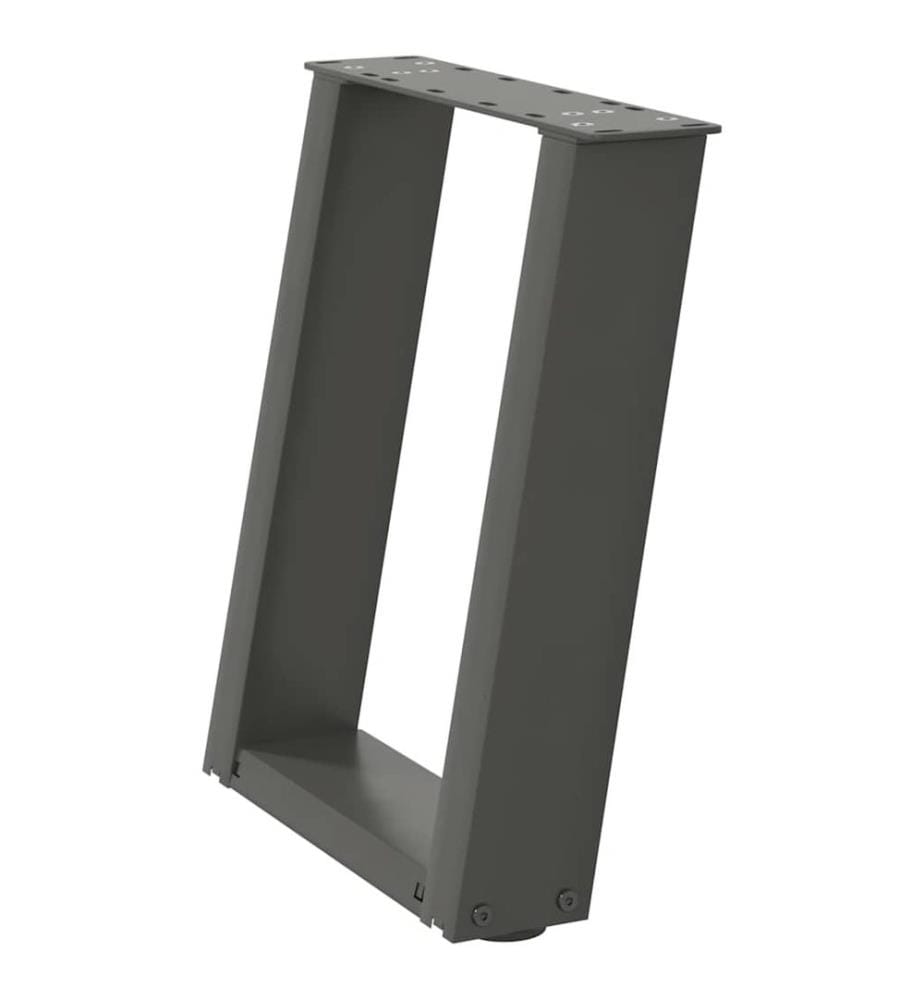 Pieds de table basse en U 2 pièces Anthracite 38 x (42-43) cm Acier