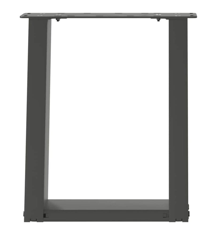 Pieds de table basse en U 2 pièces Anthracite 38 x (42-43) cm Acier