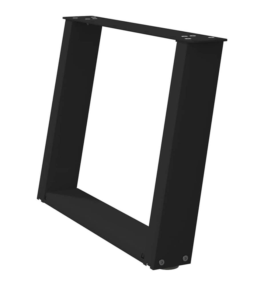 Pieds de table basse en U, 2 pièces, noir, 60 x (42-43) cm, acier
