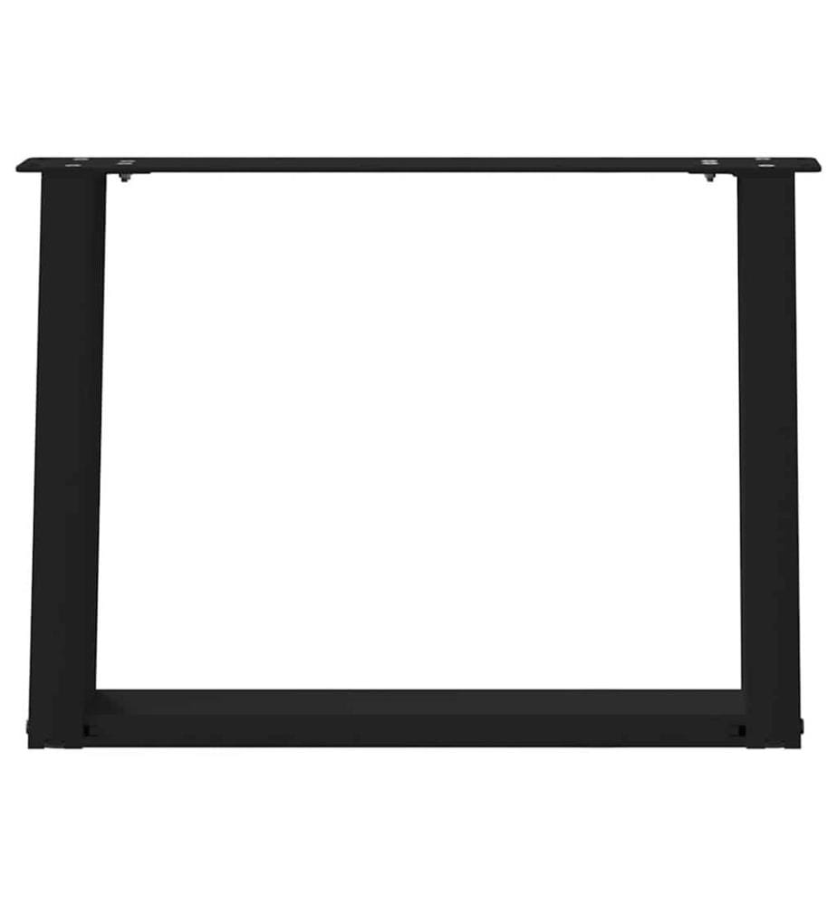 Pieds de table basse en U, 2 pièces, noir, 60 x (42-43) cm, acier