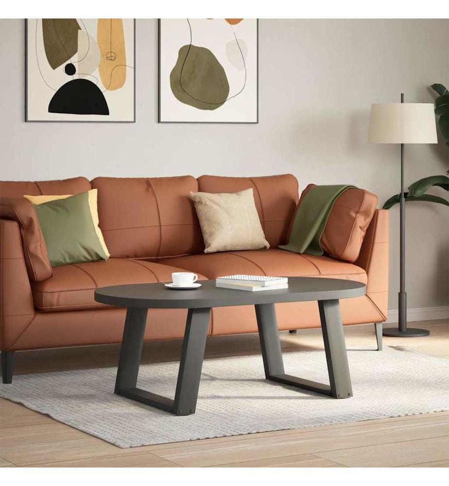 Pieds de table basse en U 2 pièces Anthracite 60 x (42-43) cm Acier