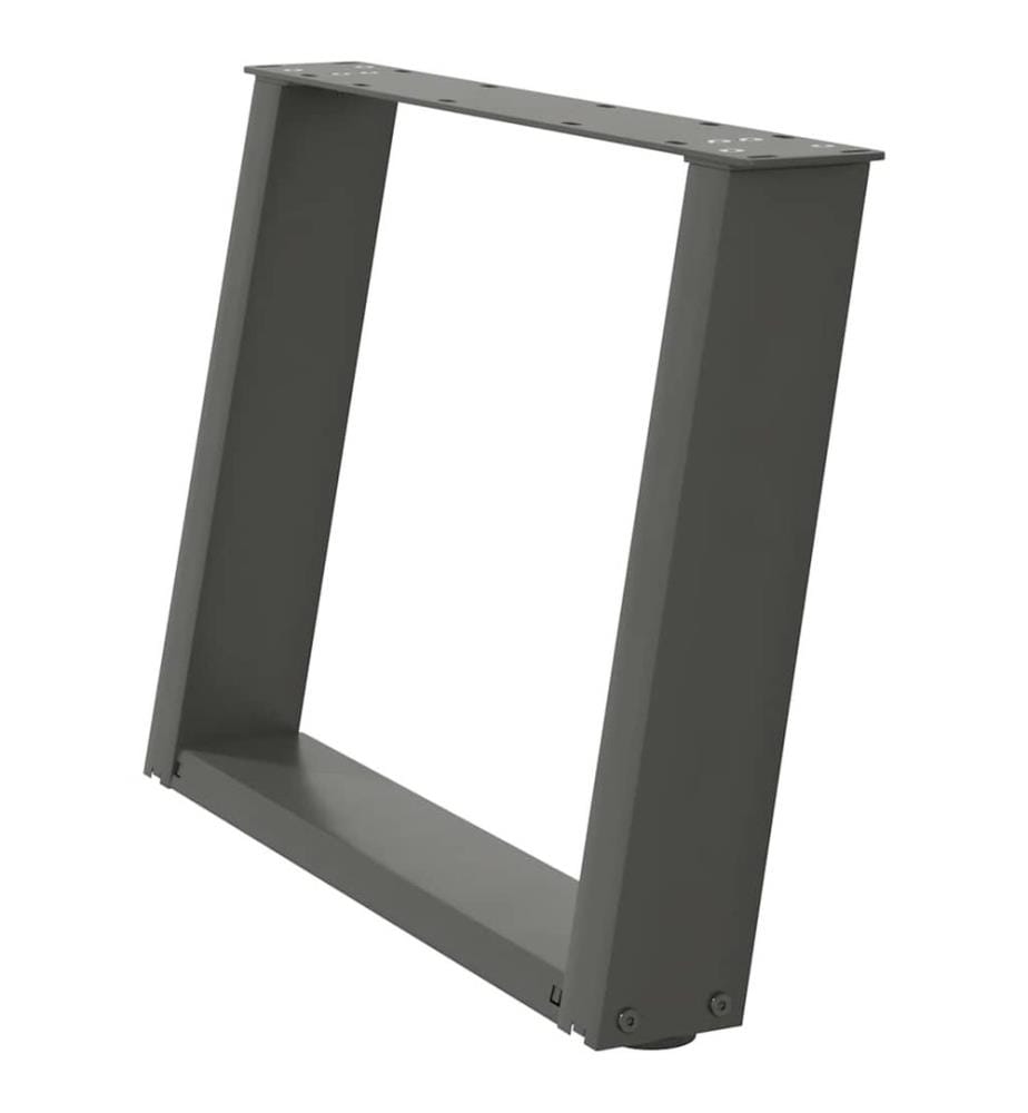Pieds de table basse en U 2 pièces Anthracite 60 x (42-43) cm Acier