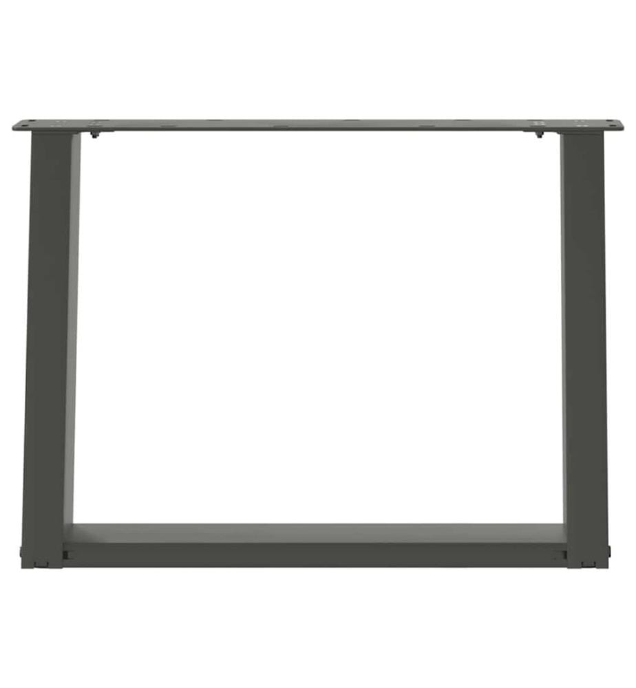 Pieds de table basse en U 2 pièces Anthracite 60 x (42-43) cm Acier
