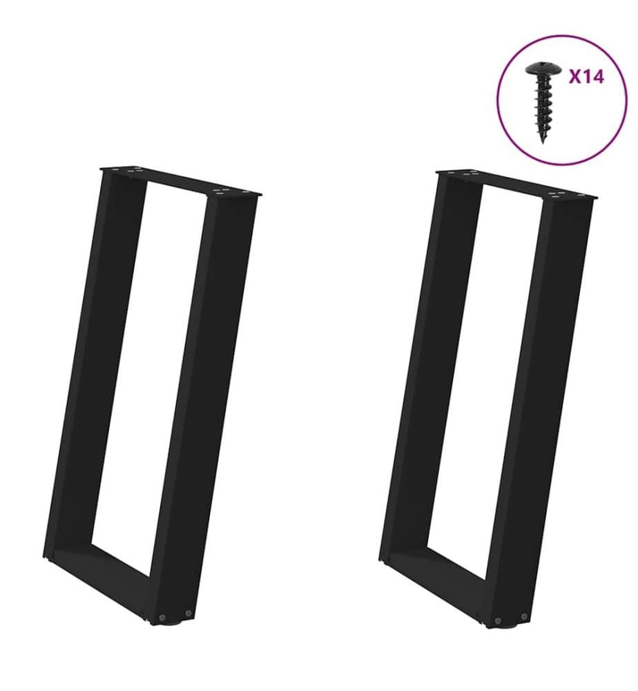 Esstischbeine U-Form 2 Stk. Schwarz 50x(72-73) cm Stahl