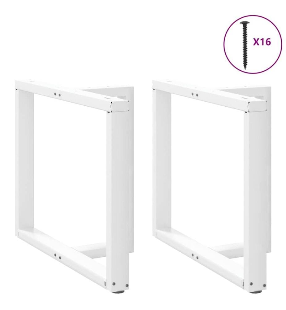 Esstischbeine T-Form 2 Stk. Weiss 100x35x(72-73) cm Stahl