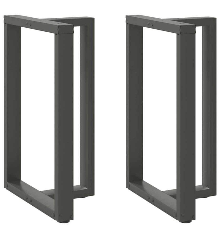 Pieds de table de bar en T, 2 pièces, anthracite, 60 x 35 x (90-91) cm, acier