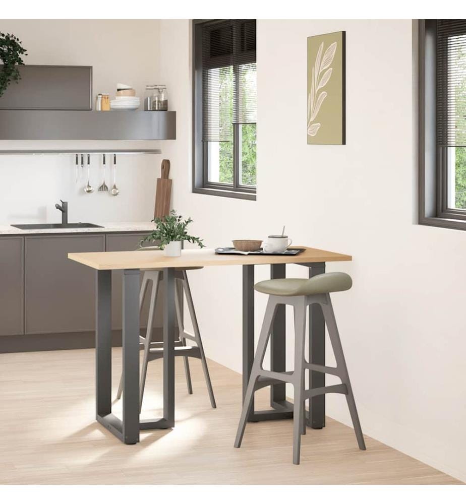 Pieds de table de bar en T, 2 pièces, anthracite, 60 x 35 x (90-91) cm, acier