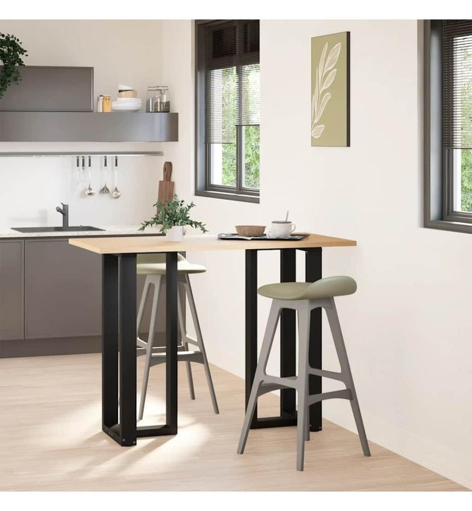 Pieds de table de bar en forme de T, 2 pièces, noir, 50 x 35 x (100-101) cm, acier
