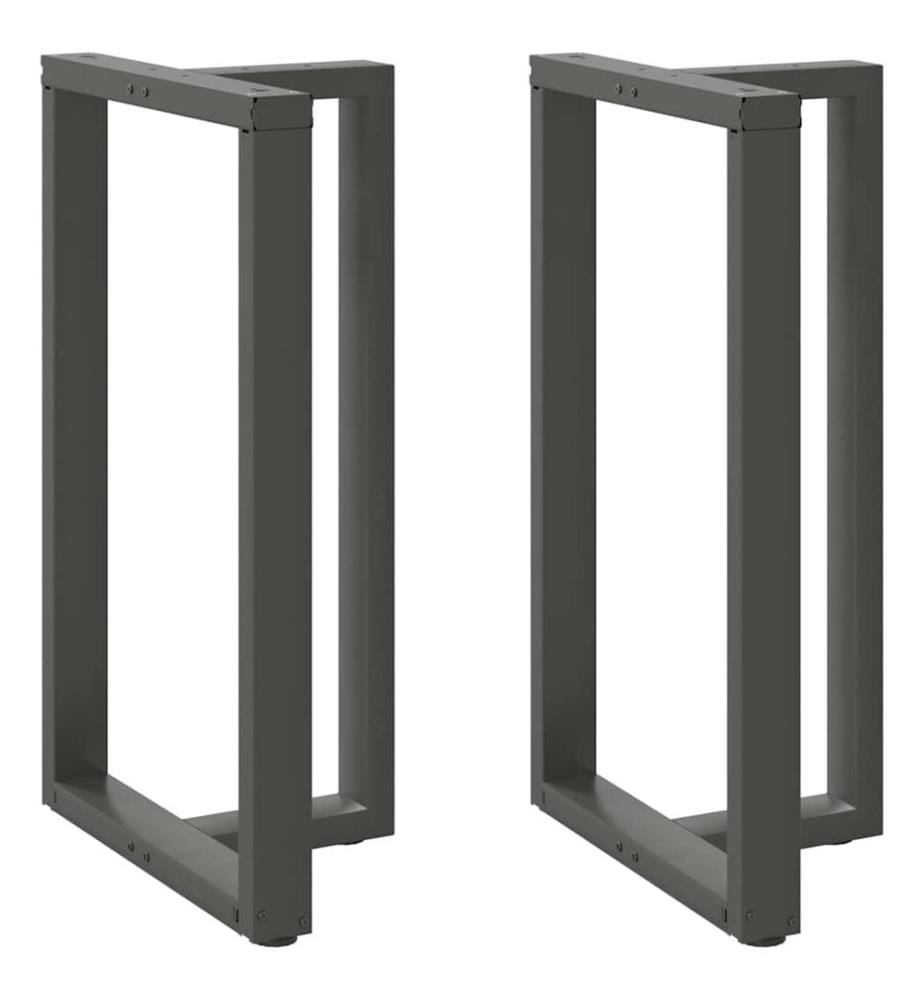 Pieds de table de bar en T, 2 pièces, anthracite, 60 x 35 x (100-101) cm, acier