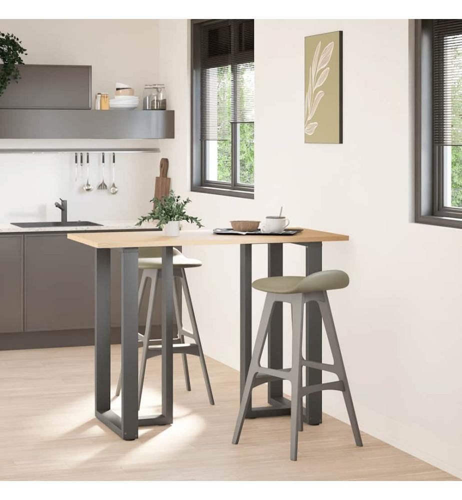 Pieds de table de bar en T, 2 pièces, anthracite, 60 x 35 x (100-101) cm, acier