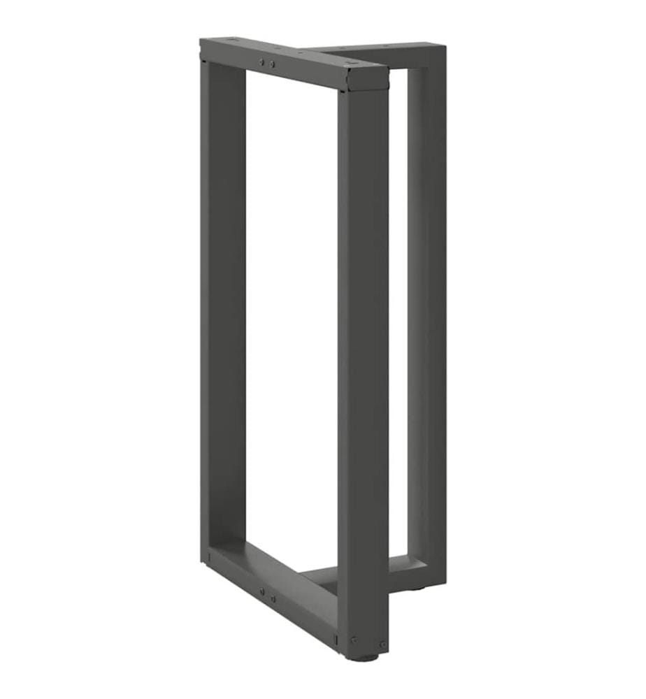 Pieds de table de bar en T, 2 pièces, anthracite, 60 x 35 x (100-101) cm, acier