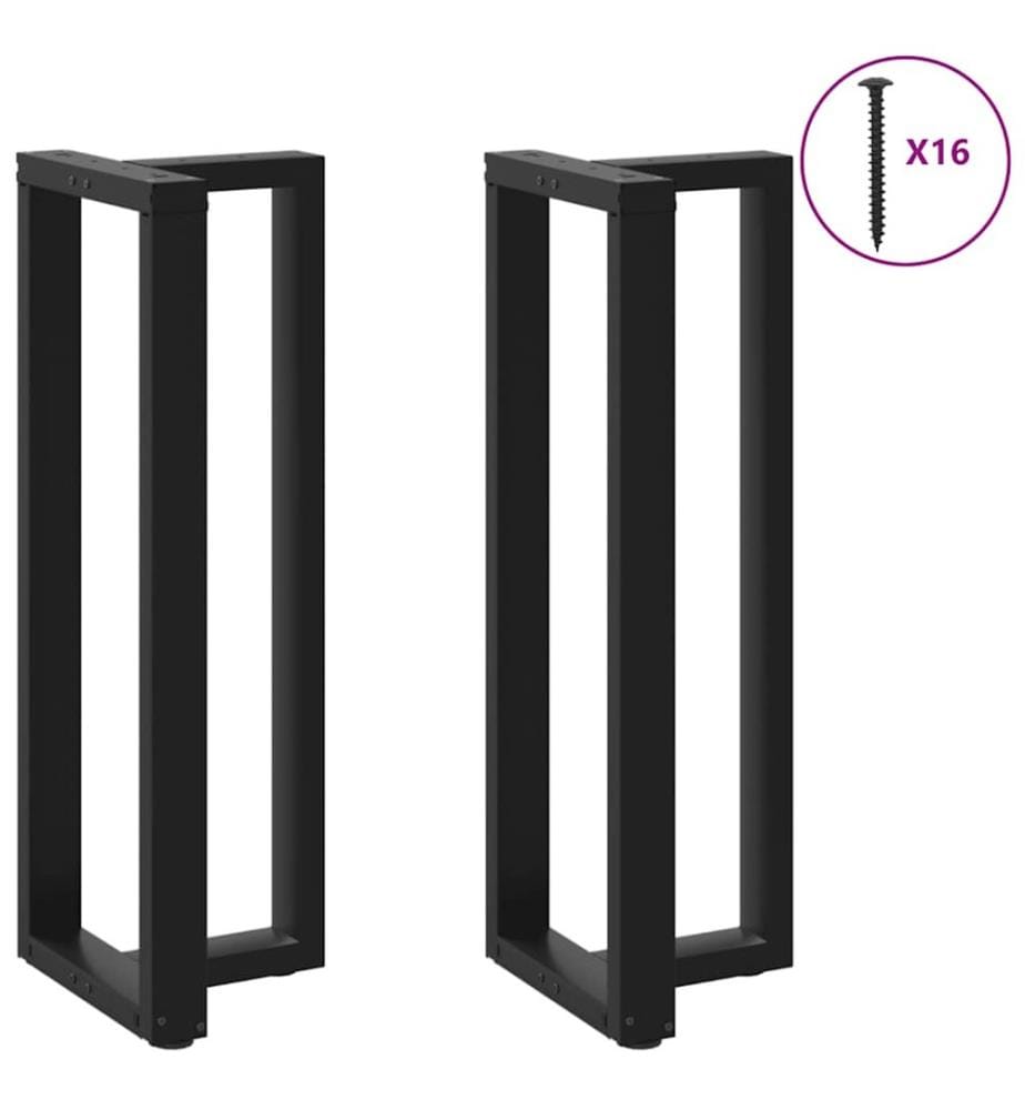 Bartischbeine T-Form 2 Stk. Schwarz 50x35x(110-111) cm Stahl