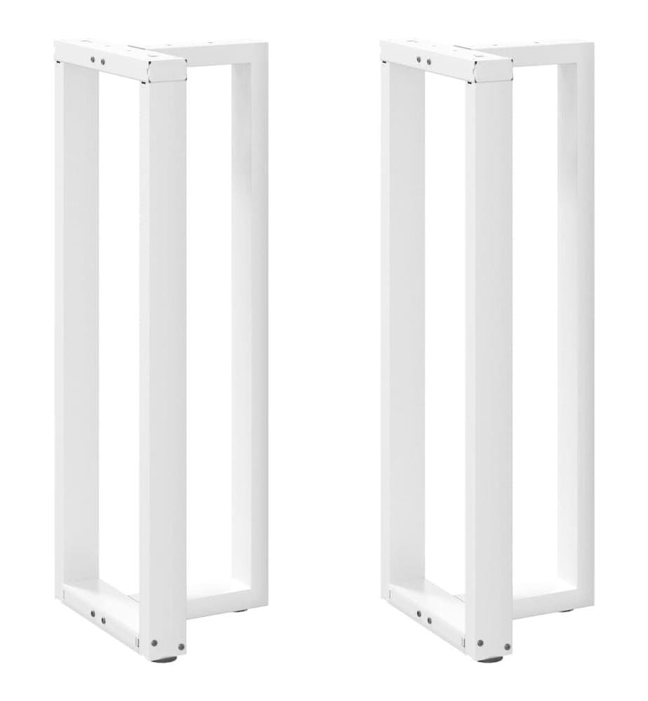 Bartischbeine T-Form 2 Stk. Weiss 50x35x(110-111) cm Stahl