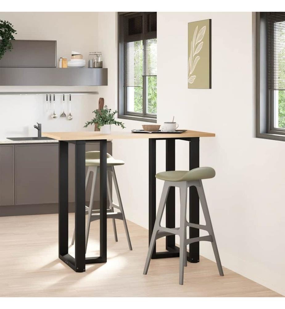 Bartischbeine T-Form 2 Stk. Schwarz 60x35x(110-111) cm Stahl