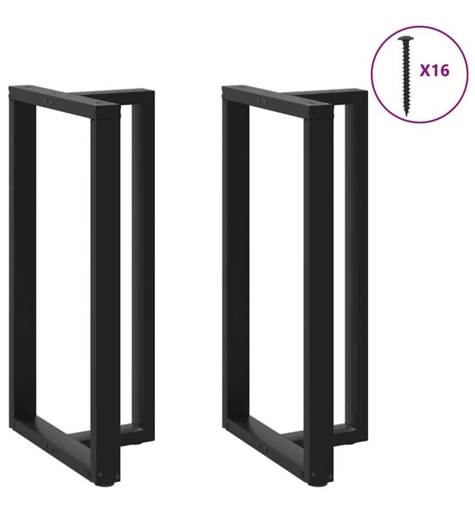 Bartischbeine T-Form 2 Stk. Schwarz 60x35x(110-111) cm Stahl