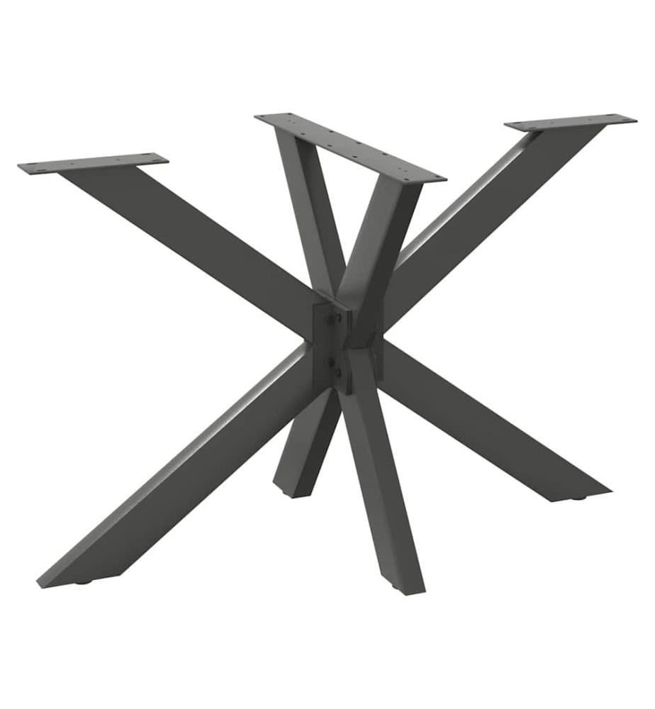 Pied de table à manger en forme d'araignée, anthracite, 120 x 68 x (72-73) cm, acier