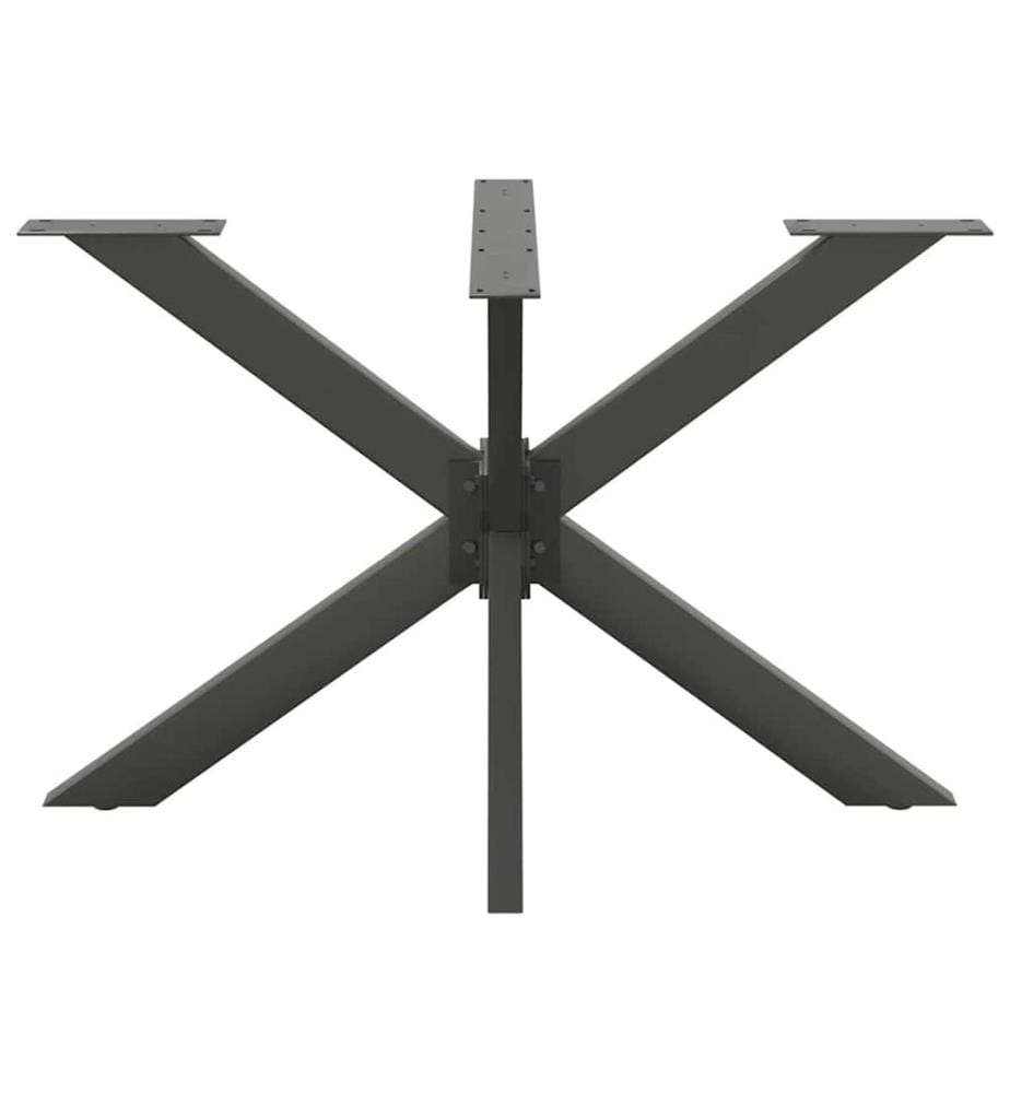 Pied de table à manger en forme d'araignée, anthracite, 120 x 68 x (72-73) cm, acier