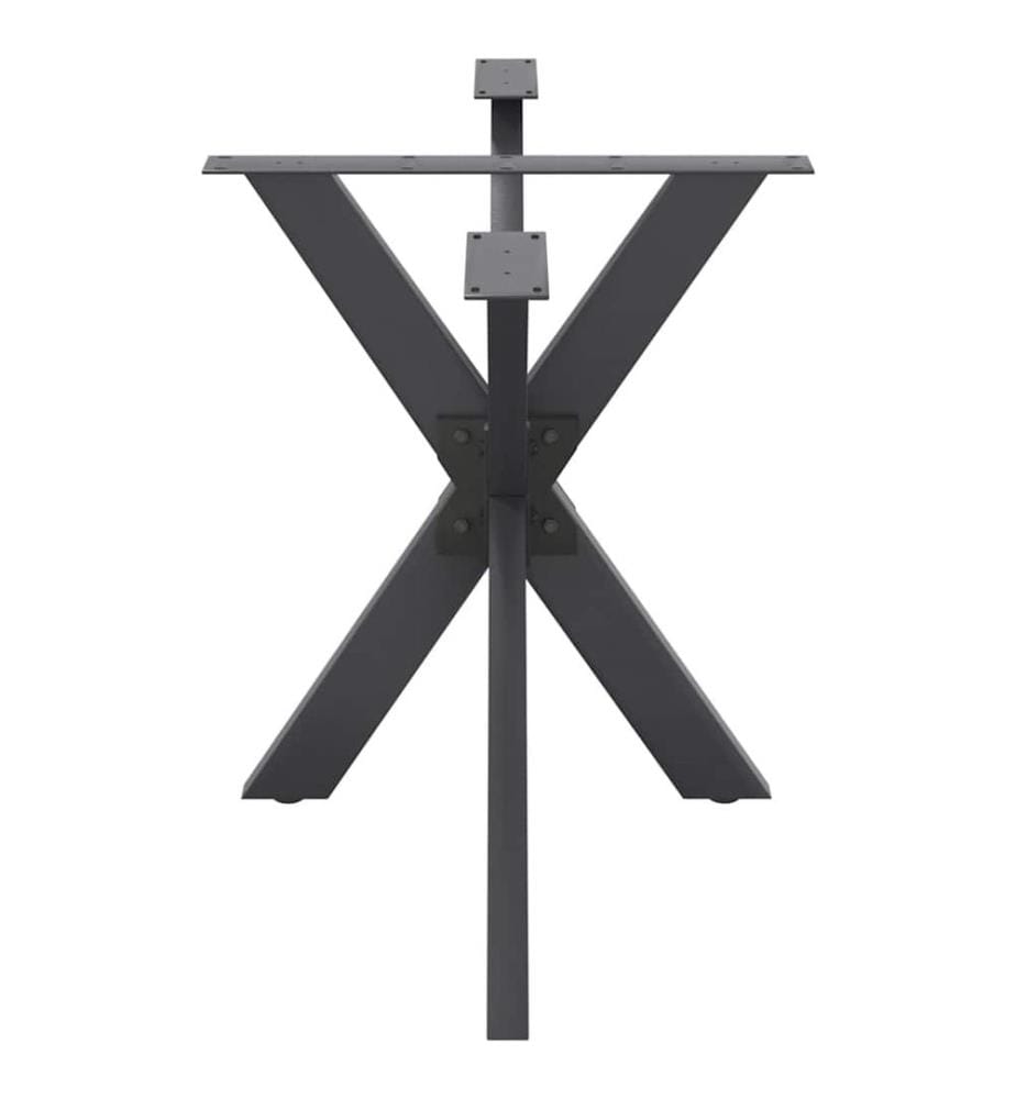 Pied de table à manger en forme d'araignée, anthracite, 120 x 68 x (72-73) cm, acier