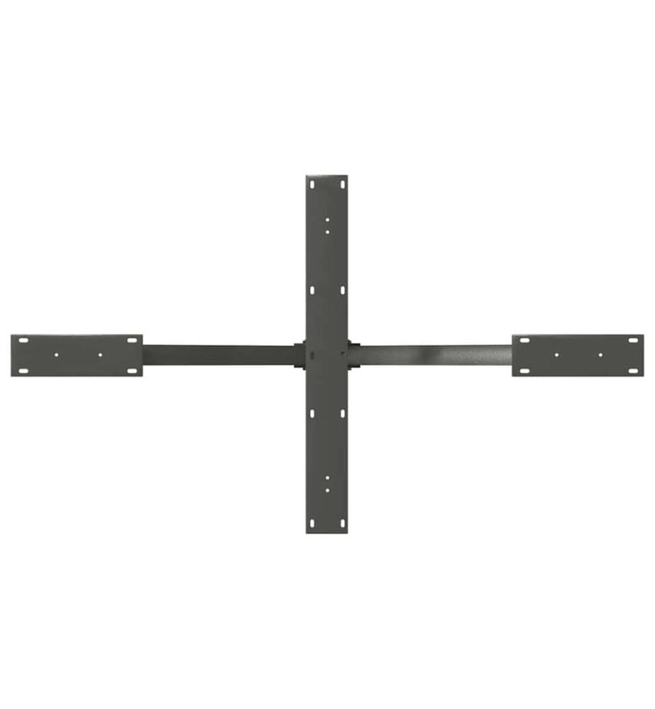 Pied de table à manger en forme d'araignée, anthracite, 120 x 68 x (72-73) cm, acier