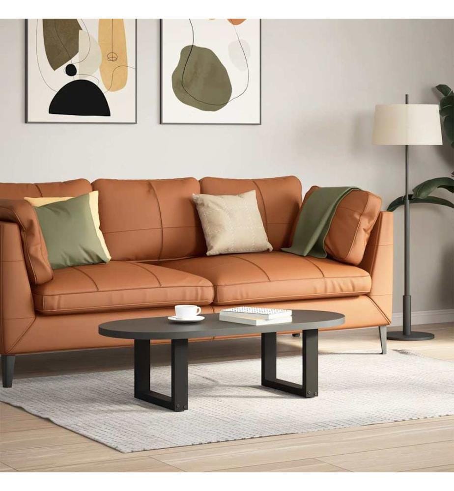 Pieds de table basse en U, 2 pièces, noir, 40 x (30-31) cm, acier