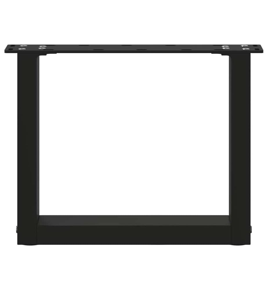 Pieds de table basse en U, 2 pièces, noir, 40 x (30-31) cm, acier