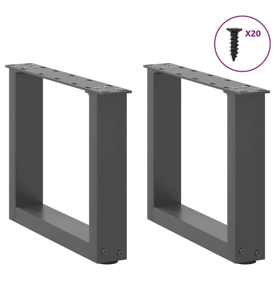 Couchtischbeine U-Form 2 Stk. Anthrazit 40x(30-31) cm Stahl