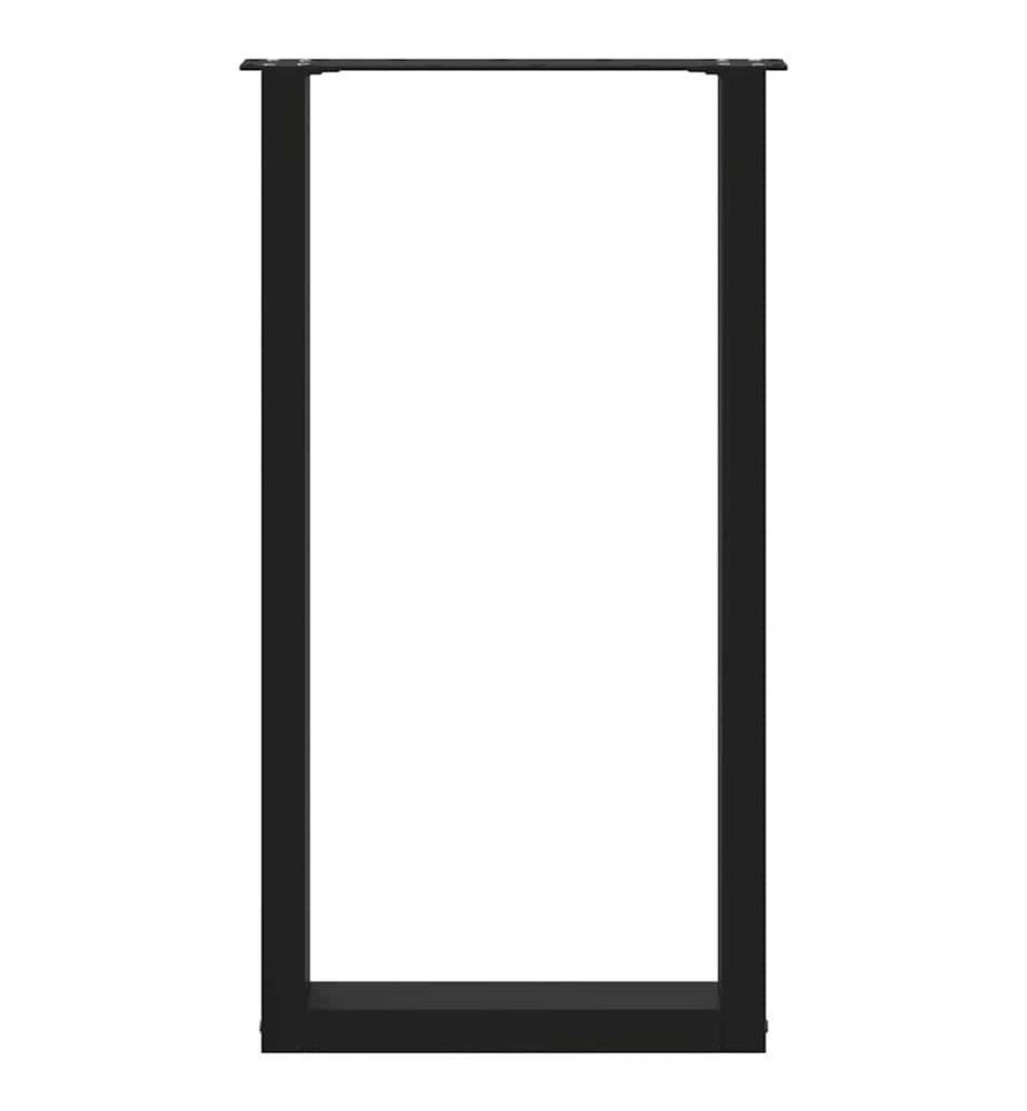 Pieds de table de bar en U, 2 pièces, noir, 50 x 90-91 cm, acier
