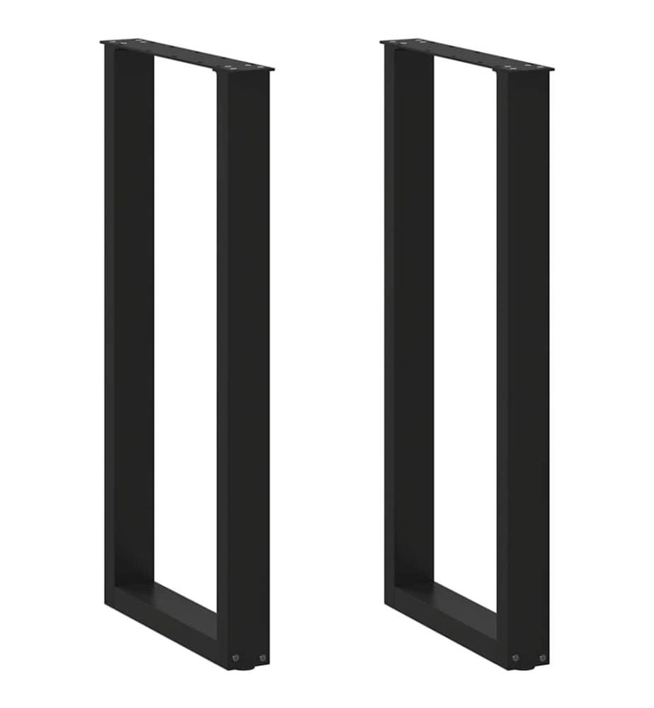 Bartischbeine U-Form 2 Stk. Schwarz 40x(100-101) cm Stahl