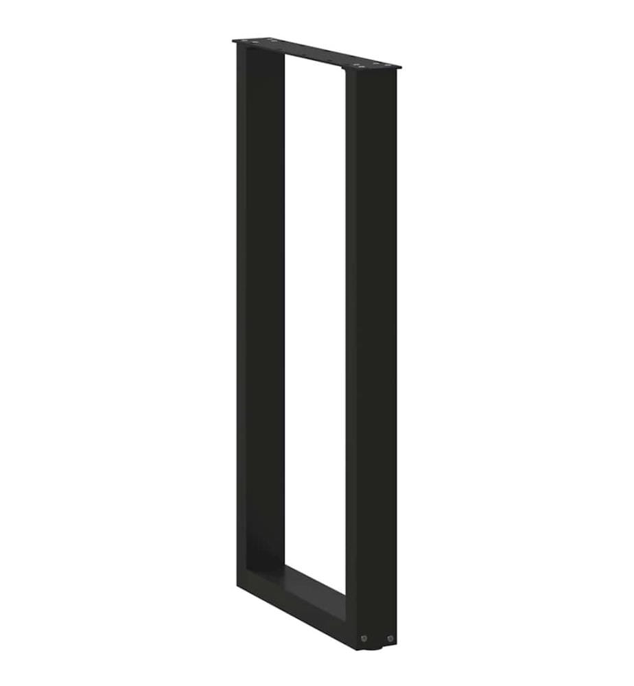 Bartischbeine U-Form 2 Stk. Schwarz 40x(100-101) cm Stahl