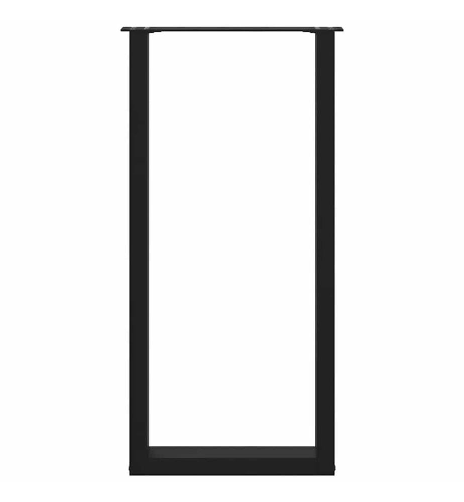 Bartischbeine U-Form 2 Stk. Schwarz 40x(100-101) cm Stahl