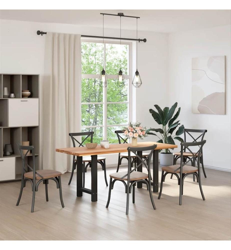 Pieds de table à manger Noir 2 pièces 60 x (72-73) cm Acier