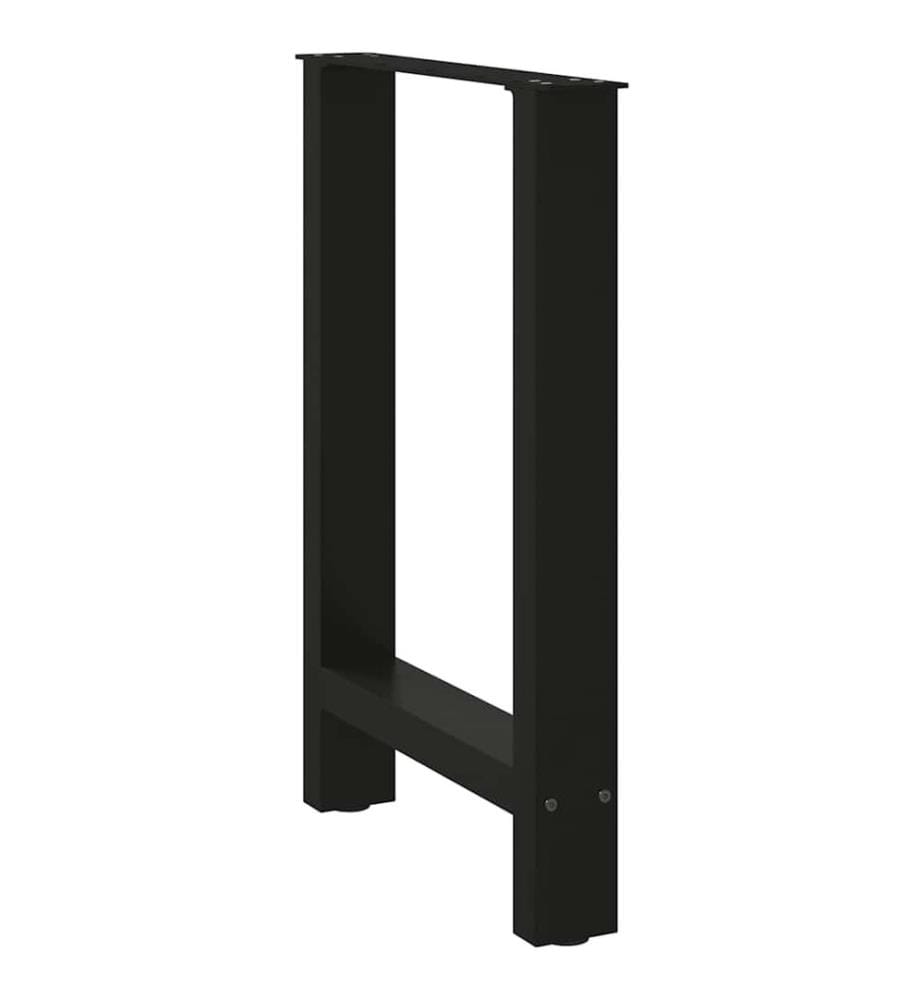Pieds de table à manger Noir 2 pièces 60 x (72-73) cm Acier