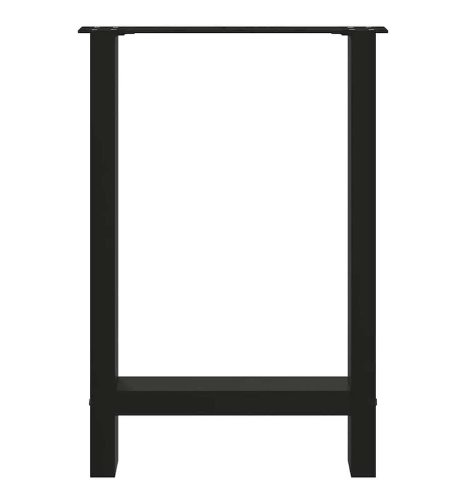 Pieds de table à manger Noir 2 pièces 60 x (72-73) cm Acier